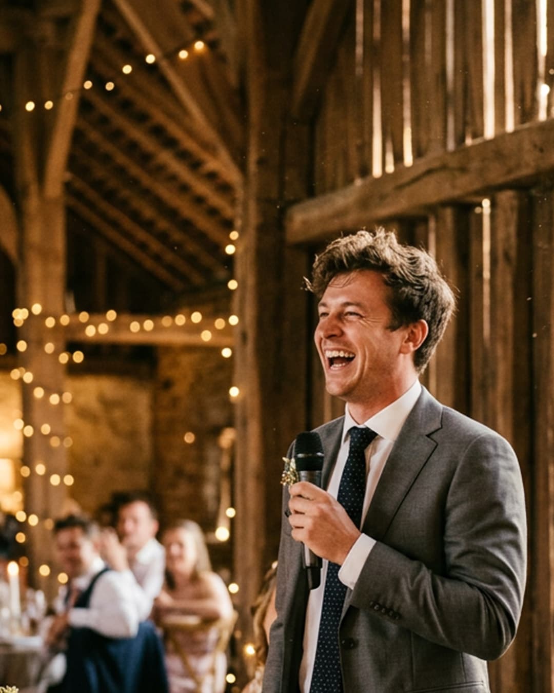 Best man giving a speech at a wedding